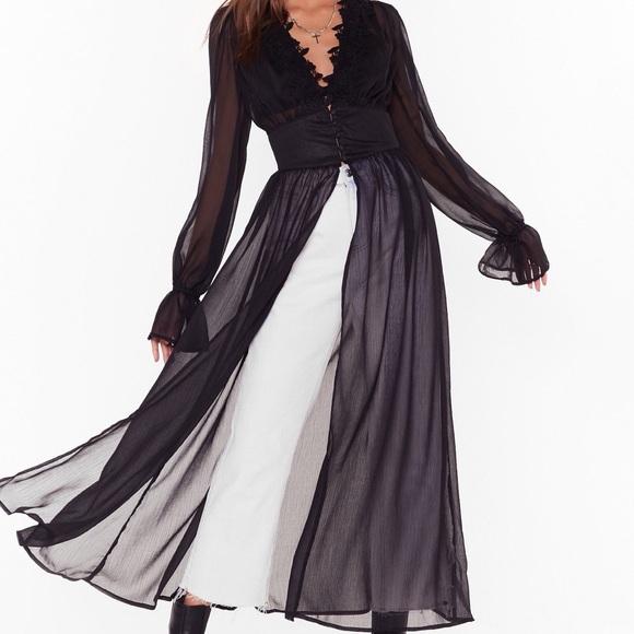 Lace Go Party Longline Chiffon Dress - Picture 1 of 8